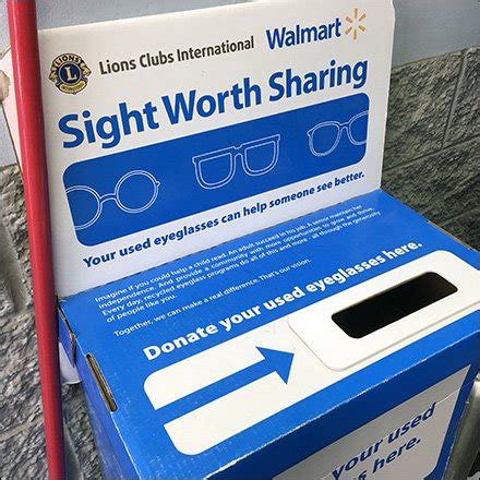 drop off at participating local businesses, see list here. . Walmart eyeglass donation bin near me